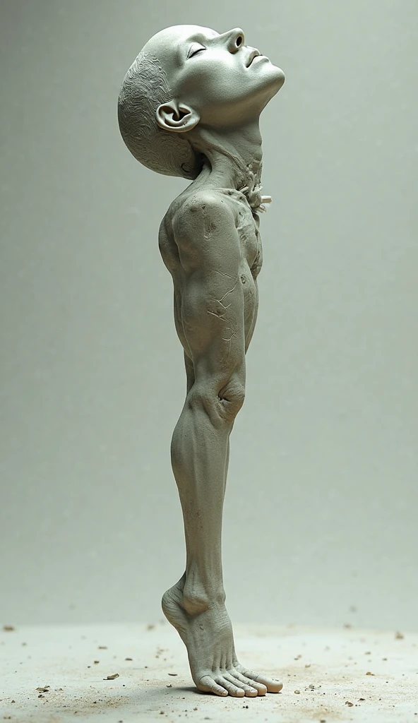 Discobolus with Einstein's face in its place. With an atom on top of the disk