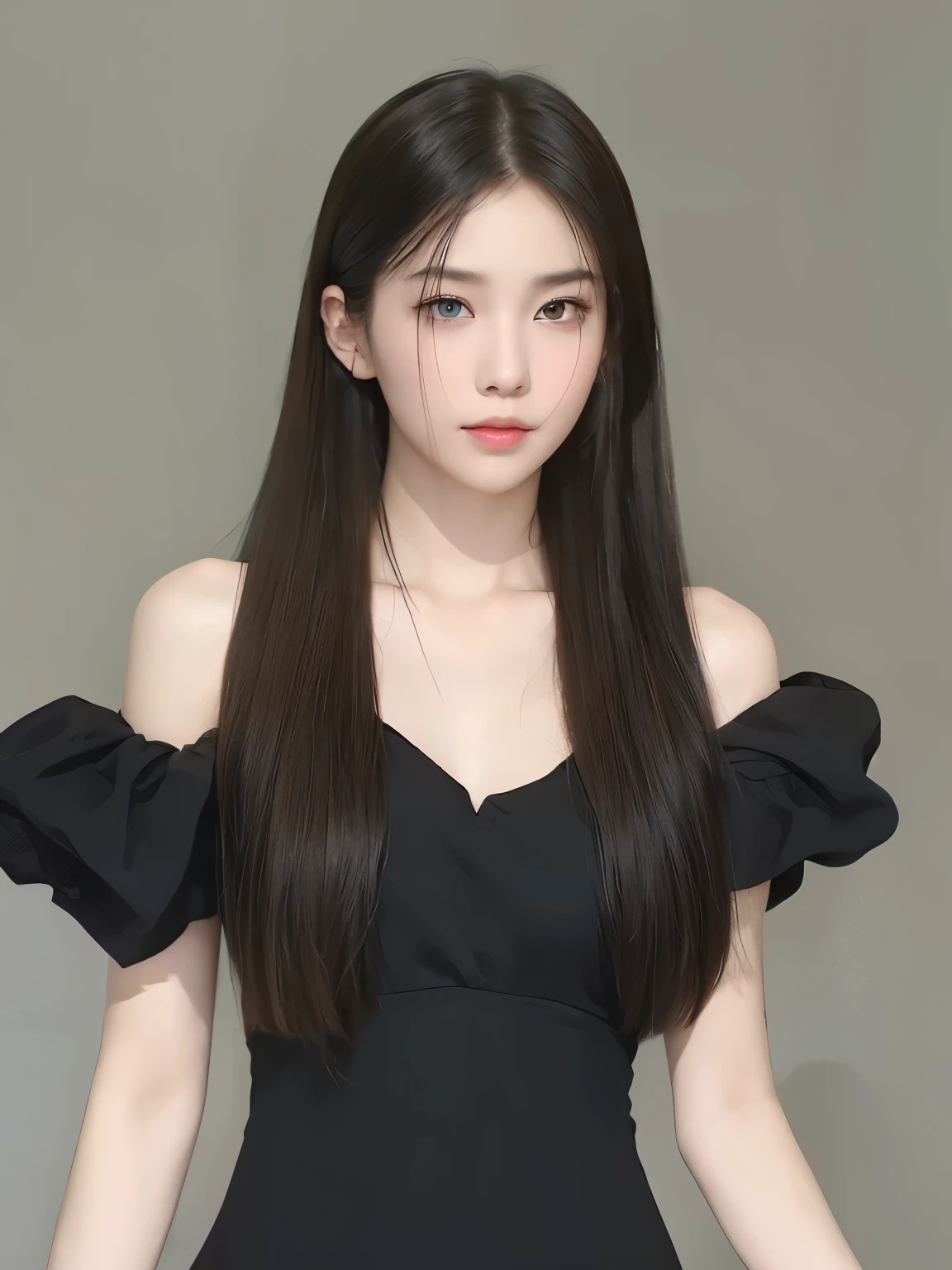 A girl taking pictures,facing the camera,black long straight hair,Long straight hair hairstyle,,long flowing hair,photorealism,masterpiece,best quality,high quality,fine details,clear focus,4 k, 1girl , 1 girl,Beautiful Face, Face, Divine goddess, ultra high resolution,(realism:1.4),(beautiful girl:1.4),(Urzang-6500-v1.1:0.3)