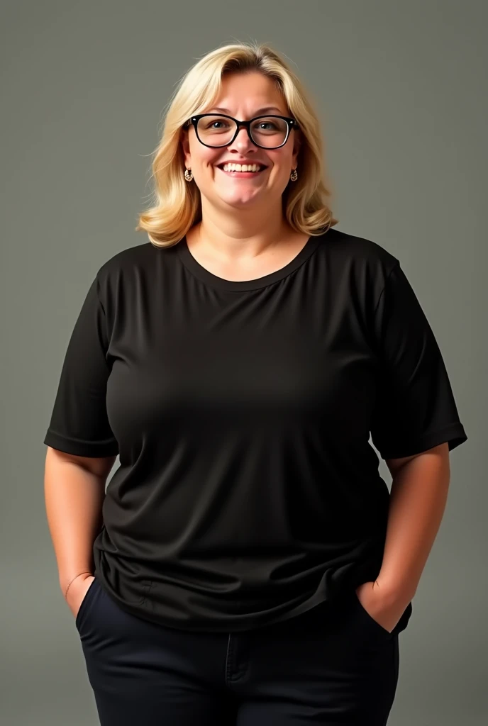 a blonde girl, long straight hair, white, green eyes with glasses, voluptuous, big legs and butt, big tits, dressed as a teacher