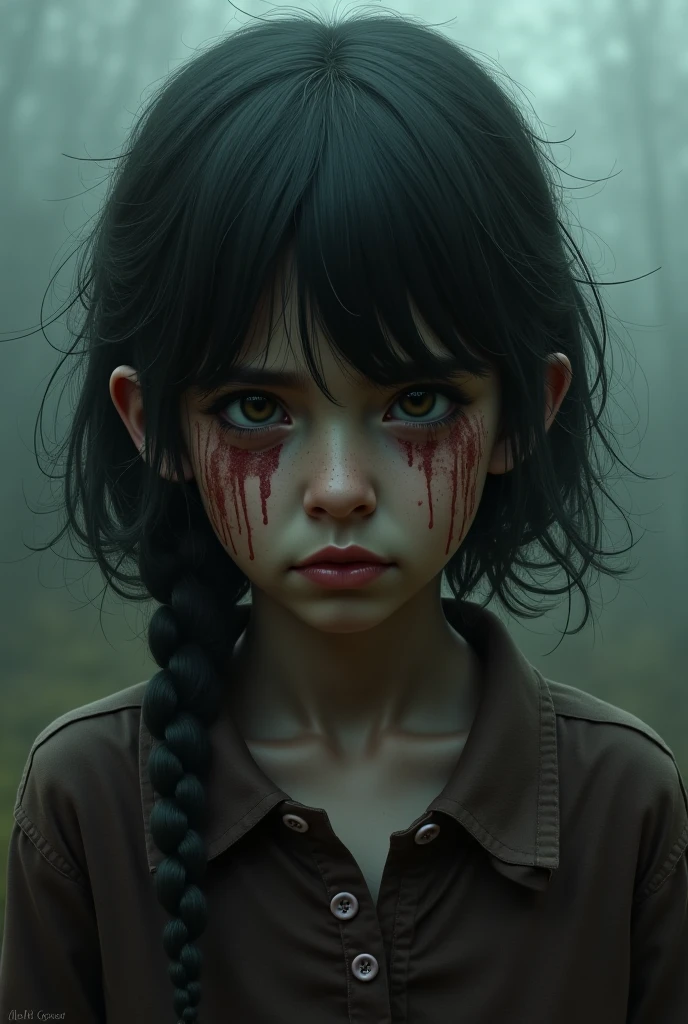 BREAK , photo manipulation, altered realities, fantasy scenes, Digital art, creative editing,1 girl, distorted , This is Junji , creepy ,