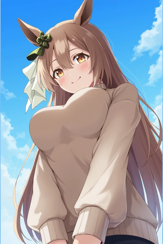 2D, masterpiece, highest quality, anime, very detailed, 1 girl, alone, 

aamumei, very long hair, ponytail, ahoge, multicolored hair, feather hair ornament, hair clip,
Are standing, outdoor, smile, (completely nude:1.3)
cleavage,(huge breast:1.2),(full bust),(round breast:1.2),((from below)),(toned stomach:1.4),skinny body, covering breasts,
sweat,wet,smirk,nose blush, frustrated,
breast close-up, upper body,
(beautiful beach), (((wet))),