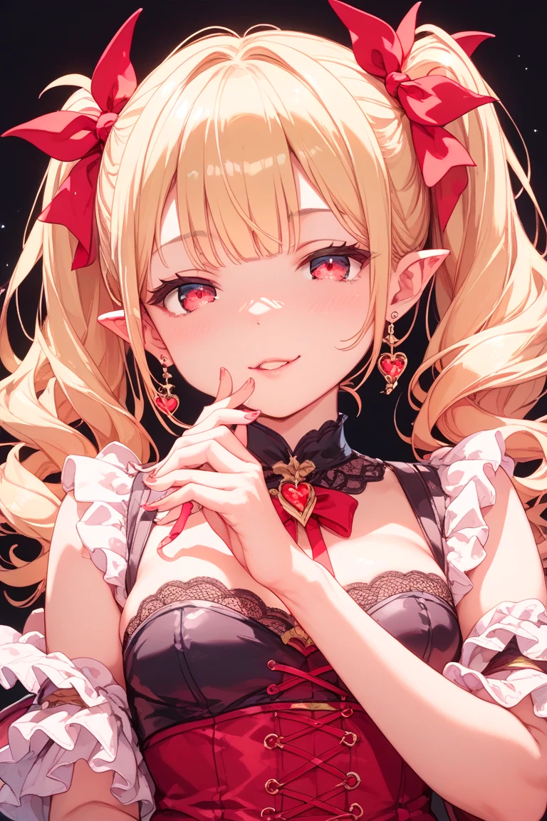 Portrait of one person、Anime style painting、3 year old girl、Cream hair、Strawberry Eyes、smile, impression, (Oil), White and pink tones、Zelda Style、