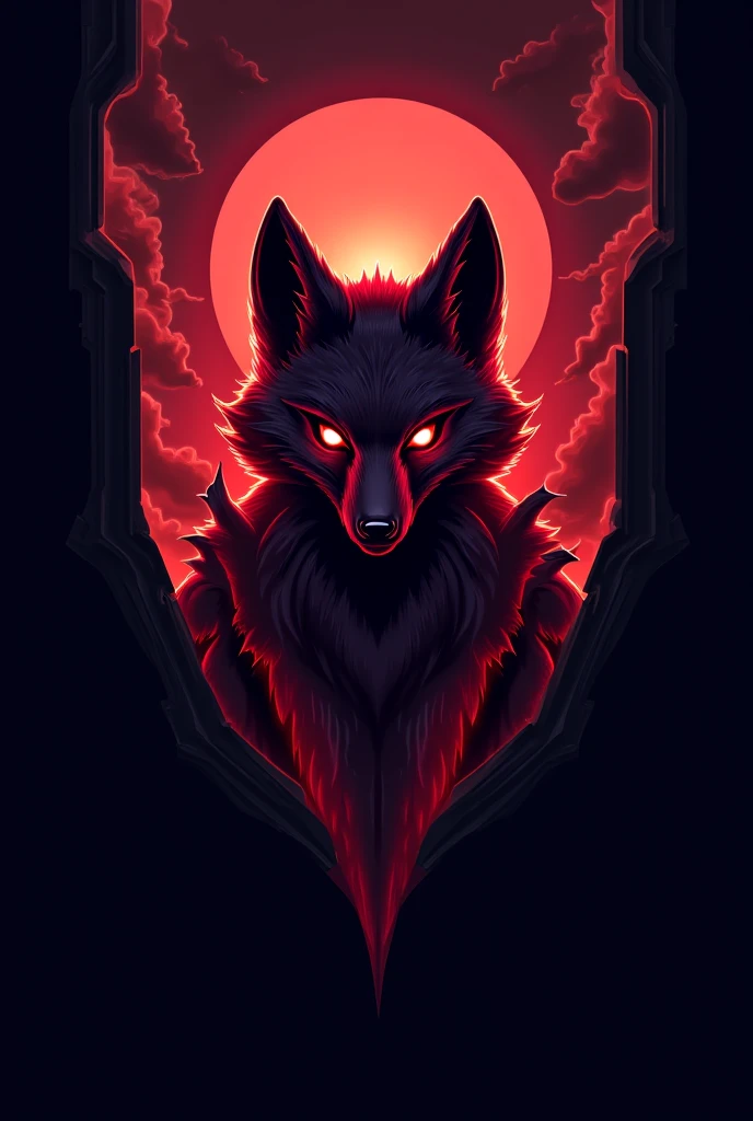 A skull wolf logo, hyper-realistic, dramatic lighting, dark moody atmosphere, intricate details, abstract geometric background, deep crimson red and black color palette, (best quality,8k,highres,masterpiece:1.2),ultra-detailed,(realistic,photorealistic,photo-realistic:1.37),cinematic,mysterious,gothic,horror,digital art