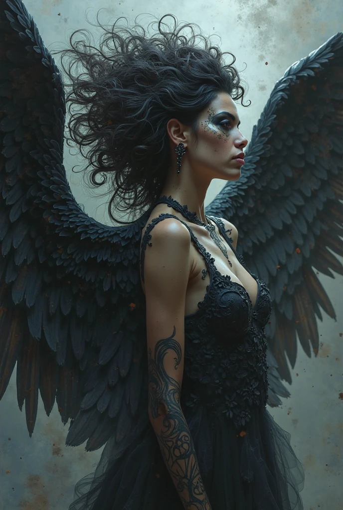 ornate, intricate details, beautiful dark angel, beautiful face, gothic style, hyper-realistic fantasy art, digital illustration, black colorful, moon scene, Perfect anatomy, Studio photo, Rich color, Sensual, Fantasy, Photorealistic, Ultra detailed, Vibrant lighting, Realistic textures, Beautiful face, Cute Eyes, Fine details, Intricate details, Full body, Hyperrealistic, Shine, Full figure, Supermodel
