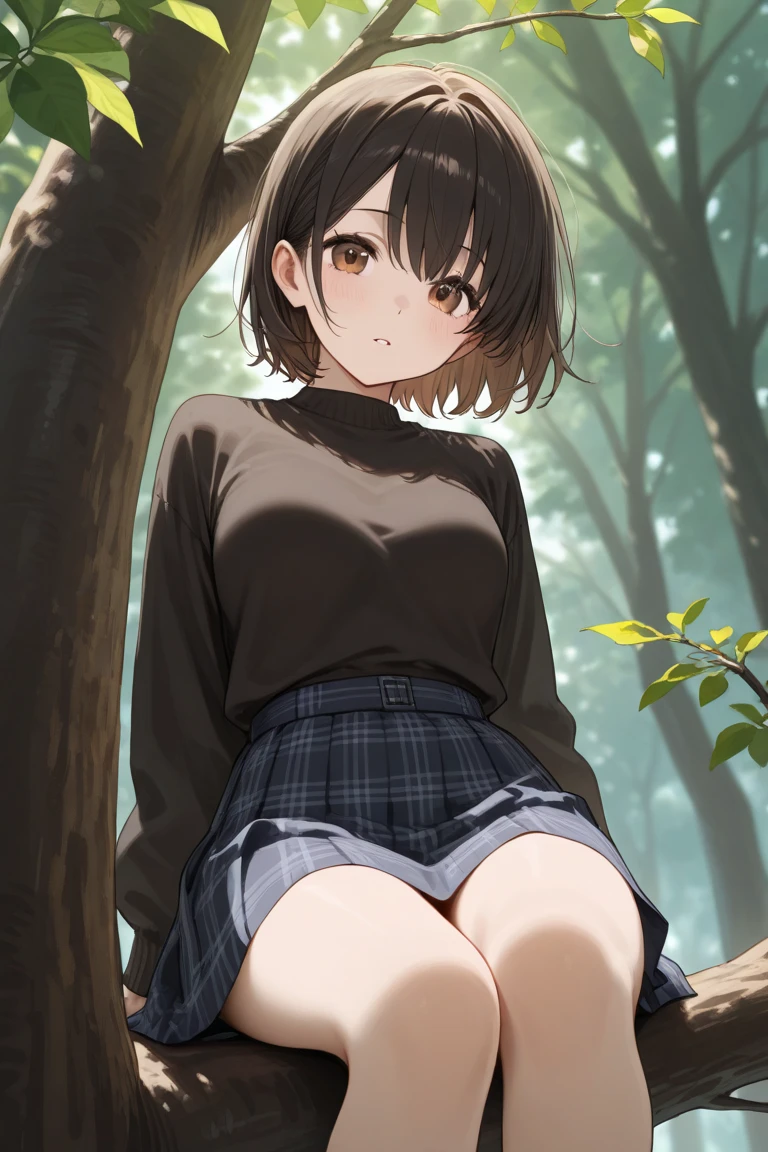 beautiful detailed girl,(masterpiece,best quality,extremely detailed:1.2),((cowboy shot:1.1)),(solo,10 years old,kawaii,slender,small breasts:1.25),(pained look:0.8),((white underwear) in ((Torn school uniform)):2),(dirty:2),blush,shy,weep,standing,(deep forest:1.5),(hug:0.4),rating: general, newest,Sexy face,(primitive:1.1)