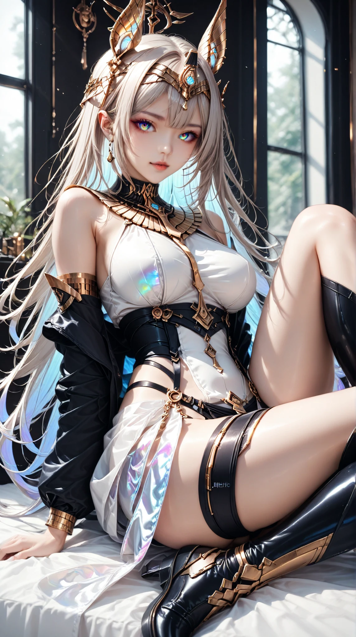 ((Top quality)), ((masterpiece)), (details),
High resolution, super detailed, very detailed CG Unity 8k wallpaper, real, photorealistic,
Beautiful fine face, detailed face.
Pale skin, realistic shining skin.
Detailed fabric texture, detailed hair texture.
(Eyes with attention to beautiful details: 1.5),
(Small hand), ((perfect hand)).
Slim legs, detailed legs.
((Perfect Anatomy)).
Perfect lighting.
Break
A girl, age:25,
 armored dress knight,
(Platinum Blonde Hair:1.3),
Shiny Hair:1.2,Long Hair,
((Half smile:1.3))
(Red eyes:1.2)。
(Slender: 1.1), (Big chest: 1.8),(Big butt: 1.2), 
(Fluffy thighs: 1.1),
 (breastplate),
Waist armor,
(bustier:1.3), (garter belt:1.3), (panties:1.3), (stockings:1.3),(Cloth skirt),
Break 
Arching the back,
Hold a sword,
At Ancient magical Castle,