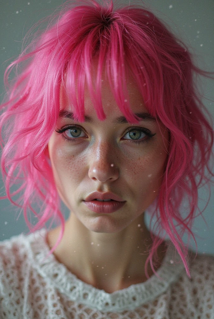 young girl, Panorama, Lonely, Techwear, Beautifully Lit, 50mm, cute Lavender colored eyes, pixiv, art by Guy Aroch, Richard Mosse, photo