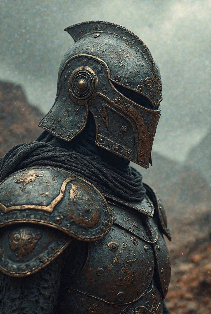 an old huge rusty knight's helmet from the Middle Ages (with mystically glowing eyes:1.3), overgrown with moss and plants, scattered pieces of knight's armor lying around, (dense vegetation in a ruined town:1.5), heavy fog, dystopian landscape at night, photorealistic, hd, dramatic lighting, Intricate, vibrant colors, highly detailed, centered, sharp focus, RAW photo, high quality, film grain, Fujifilm XT3 <lora:neg4all_bdsqlsz_xl_V7:0.8> <lora:add-detail-xl:2>