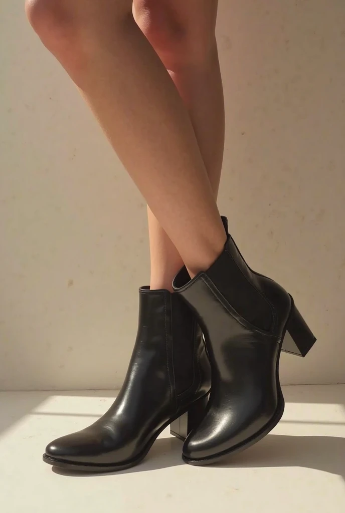 White girl feet wearing black