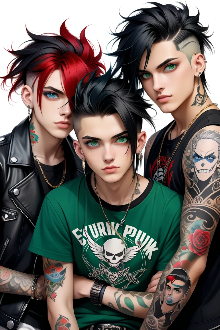 Male with black and green hair, a septum and bridge piercing, smoking in his room gaming