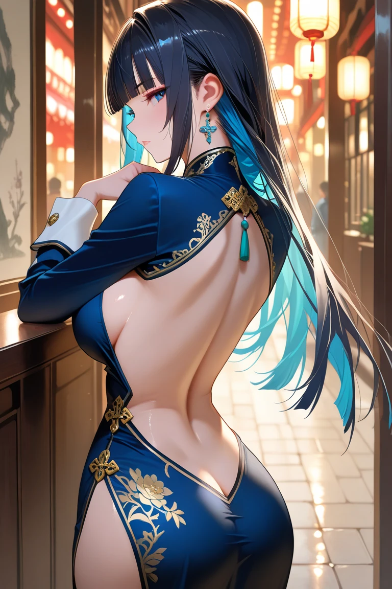 ((Highest quality、unity 8k wallpaper、32k、masterpiece、Very detailed、Ultra-high resolution、Ultra-high resolution、 Very detailedな顔, RAW Photos, Professional, Ultra-fine painting, Anatomically correct lizard girl)) AndroidKotegawa Yui morphing into blue Dragon, kotegawayui, Long black hair, Yellow Eyes, ((Reptile Eyes)、mouth with sharp fangs,,、From shoulder to collarbone、It is covered with fine scales up to its neck..、(In the ass、juxtaposition, Impressive lizard tail stretching from tailbone to spine) 、Lizard legs with sharp claws、Fine blue scales that grow like thigh-length socks、Fine blue scales that grow like long gloves、Long nails)、Nipples are fully visible、((There are fine scales on the sides、It has fine blue scales growing around its waist.., Scales on the back、Scales from flank to thigh))、The boundary between the scales and the skin is unclear、A small fin above the spine that continues to the tail、A pair of giant blue bat wings growing from the shoulder blades on his back