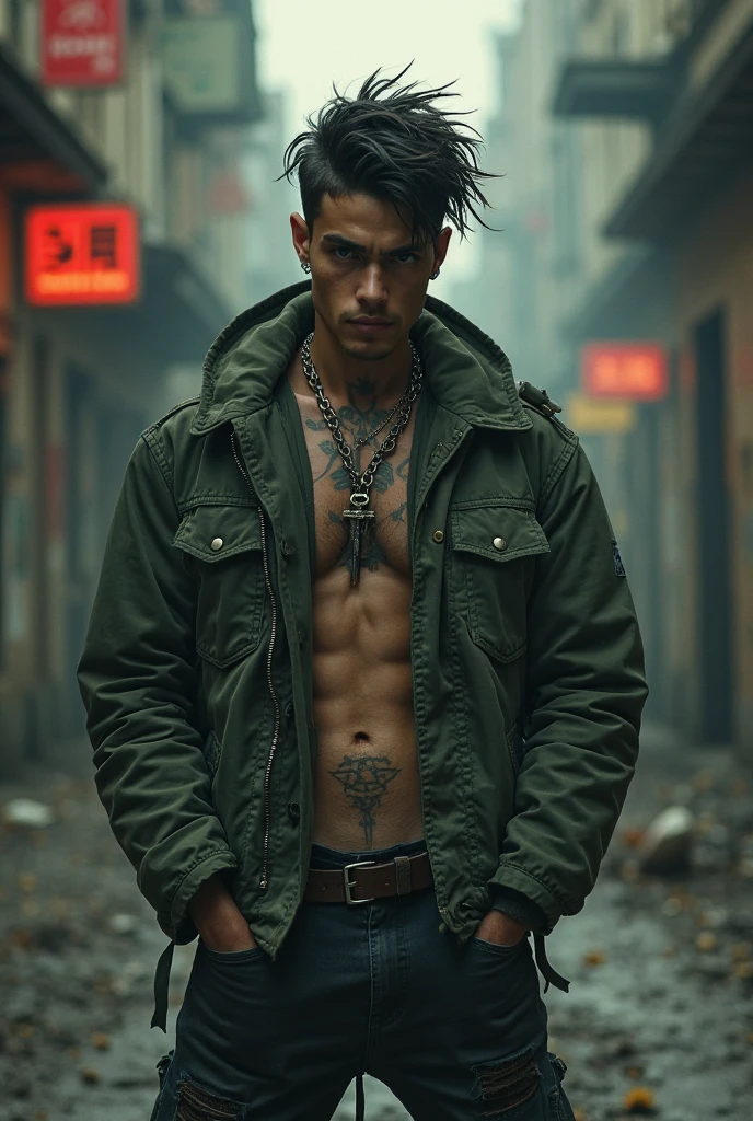 homem, 18 anos de idade, Ectomorph, abdomem, low fade hair, bad boy