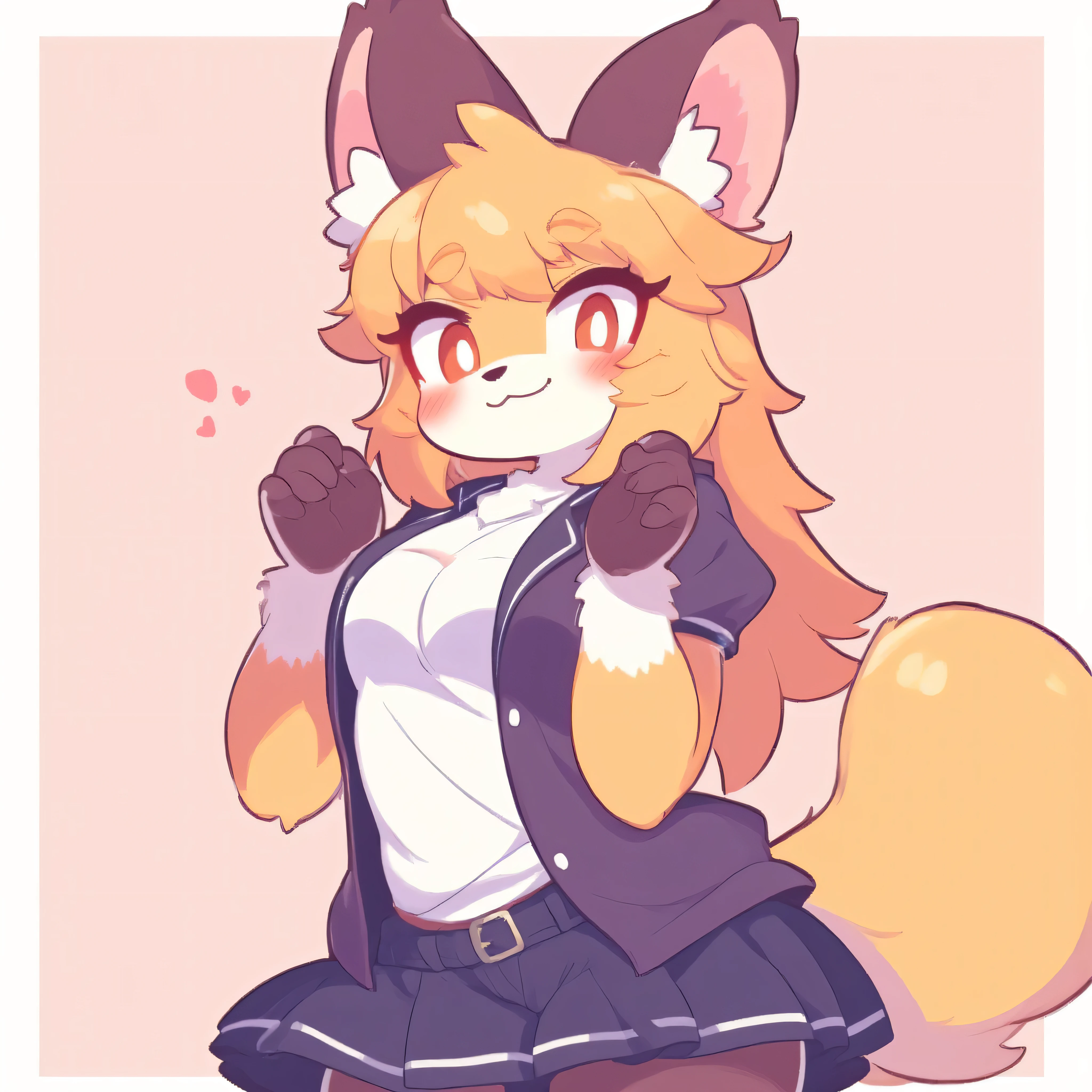 digital art, flat colors, cel shading, male furry, femboy, anthro, thighhighs, smirking at viewer,