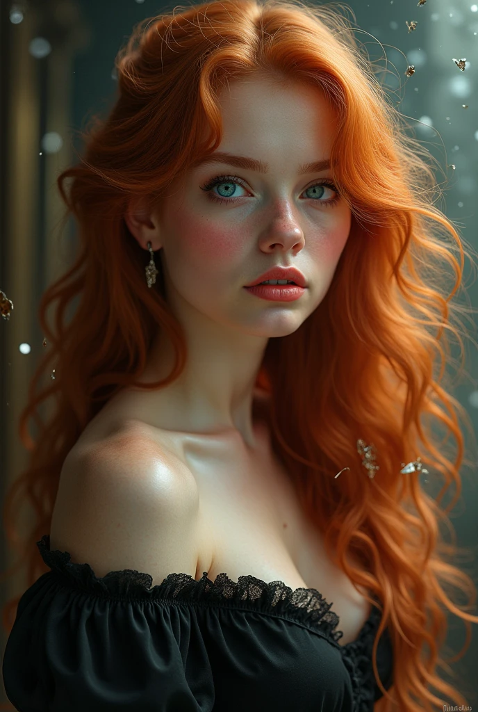 (solo, full body photo:1.3), (action packed:1.3), (haze, fog, mist:1.3), chiaroscuro, best quality, photorealistic, 1woman, (cute), (24yo:1.2), redhead, long ginger hair highly detailed, 1700'S, digital photography, art by artgerm and ruan jia and greg rutkowski surreal painting gold butterfly filigree, broken glass, (masterpiece, sidelighting, finely detailed Fashionable eyes: 1.2) (perfect oval large eyes that gazes at the viewer), beautiful detailed face, blue gorgeous perfect eyes, (blonde hair ponytail), (attractive young woman:1.3), (thick amazing hair), (seductive:1.1), (blushing:1.1)
