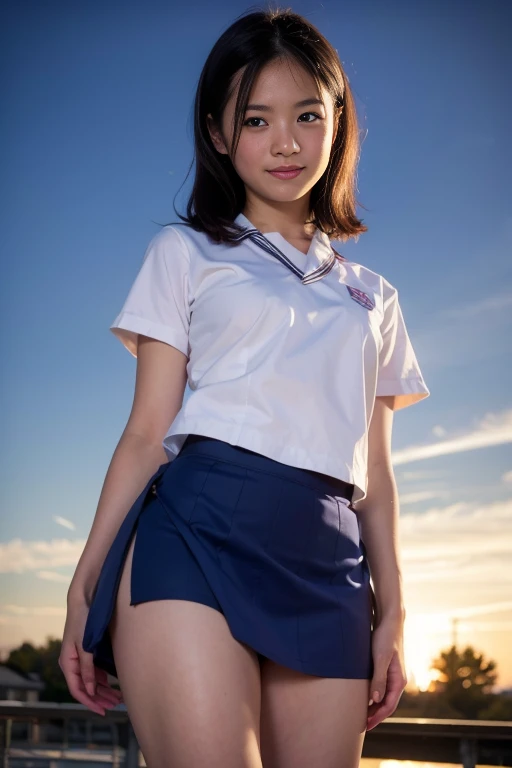 (8K, Highest quality, masterpiece: 1.2), (Realistic, photoRealistic: 1.2), sitting, (Panty shot)))), (Spread your legs)))), alone, Beautifully painted sky, night, Wet, Observe the audience, (sit: 1.5), date, future, (Nose brush), smile, Big Breasts, Beautiful Eyes,), (Dark Blonde: 1), (short hair :1.1), Panty shot, Spread your legs, skirt, , White panties, socks, Black Hair, shirt, Blurred, Blurred background, Knee-length, White shirt, loafers, Realistic, Long Hair, lips, Brown eyes, Black socks, tie, Pleated skirt, bow, Headrest, landscape, Outdoor, Brown footwear, masterpiece, Highest quality, Very detailed, ((((Panty shot))), (((Spread your legs))),
