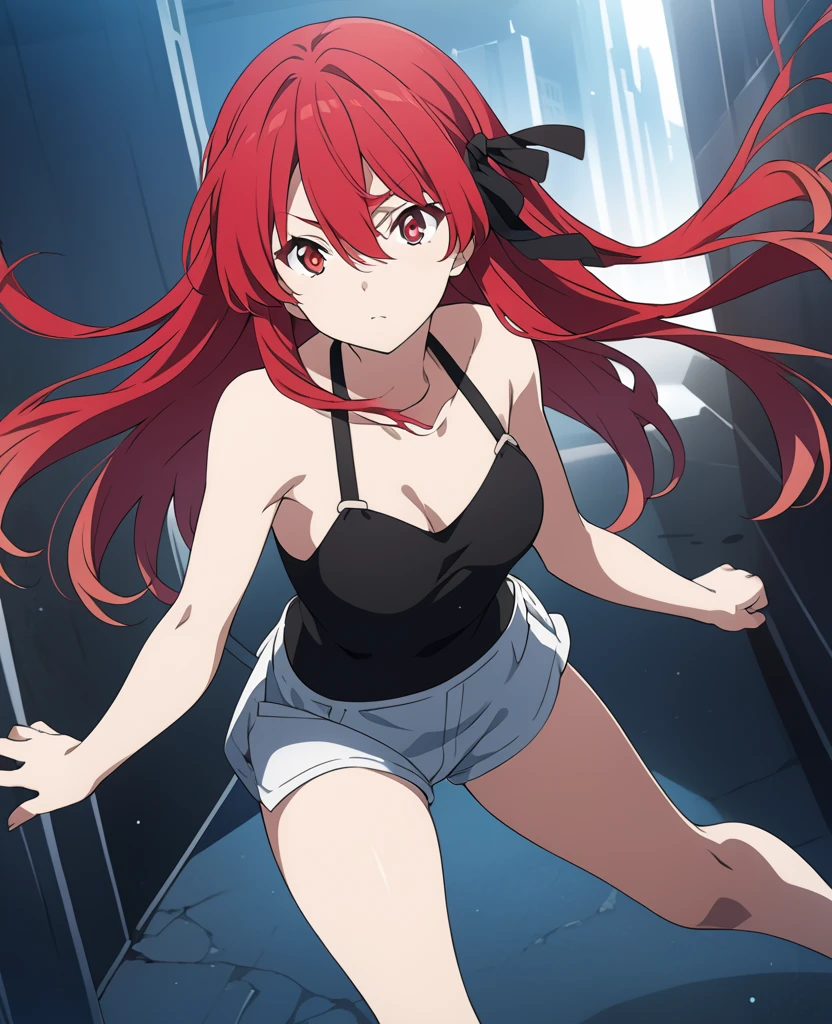 michiru kinushima, black-framed eyewear, solo, bangs, open mouth, very long hair, straight hair, arms up, one eye closed, (masterpiece:1.6, best quality), (finely detailed beautiful eyes: 1.2), (masterpiece), (best quality), (shiny hair), (shiny skin), (shiny skin), solo, twin tail hair, large breast, big boobs, boob curtain, under boobs, ((upper body)), (micro bikini), presenting armpit, bare shoulder, collar bone, (mole armpit), arm up, beach, selfie, cowboy shot, straightened, arms behind head, hands behind head, arms raised, hands in pockets, standing, ((detachable sleeves), (randoseru)), (side boobs), (bikini)