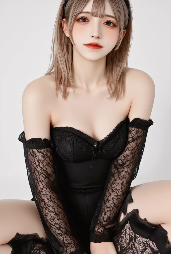 black lence stockings,Russian woman,with short golden hair,With gold wire glasses,Lie down in bed,Long legs of 1 meter 2,二重まぶた,sensual lip,Straight nose,roll eyes