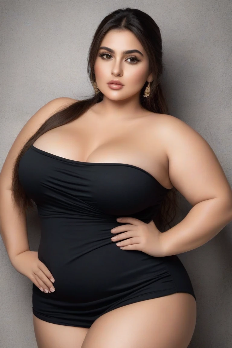 A curvy woman, with pale skin, silky brown hair, in a dark shadowy room, wearing a grey flowing dress, large boobs, voluptuous, sexy
(thick thighs:1.3), (wide hips:1.1), HDR, depth of field, bokeh, high quality, 8K, smooth, sharp focus, daylight lighting, detailed face, hyperrealism, perfect face
