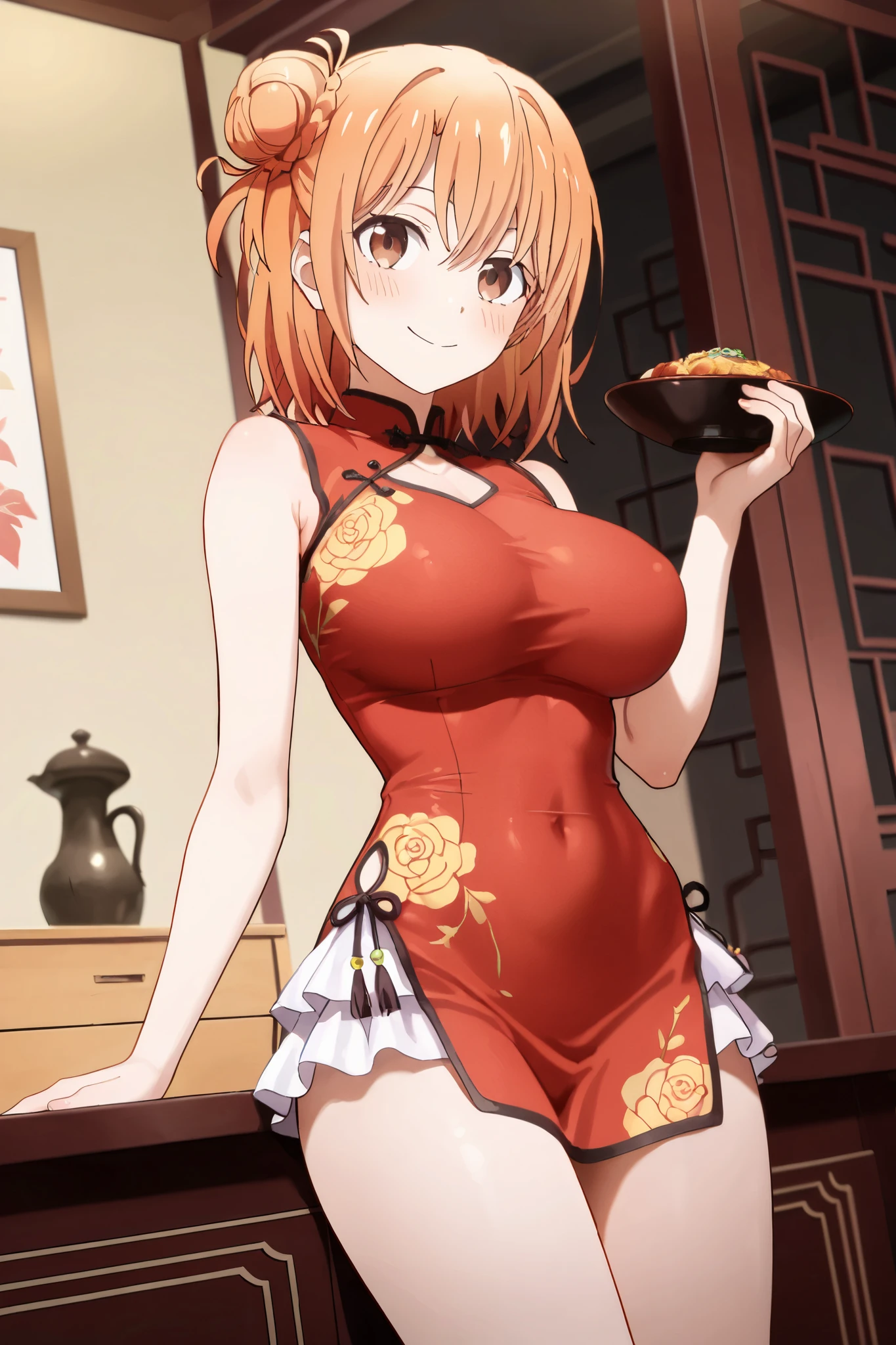 score_9, score_8_Excellent, score_7_Excellent, sauce_anime, Iruka Sakimiya, Redhead, (Green Eyes, one side Excellent), Medium Hair, Green scrunchie, hair ornaments, Shiny skin, evaluation_Explicit, Big Breasts, Big Ass, China dress, Playboy Bunny, Embarrassing, (Tears in my eyes:1.2), Wet clothes, Camel Toe, Dynamic pose, (masterpiece, Highest quality), 1. Chika, MitsuriKanroji, Nice, smile, chest, Underarm, White Dress, Natural soft light, Macaroons, Still shrouded in mystery, Vivid, Smooth lines, radiant morning light, Soft light glow,