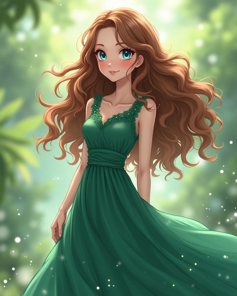 Mai Yoneyama style, Standing in front of a high wall,Simple, Line Initialism,Abstract art,jungle Background, (((The most beautiful Irish girl with auburn wavy hair and Freckles on face ) with traditional green Irish dress)), colorful Irish flowers, Lips in Love,artistic