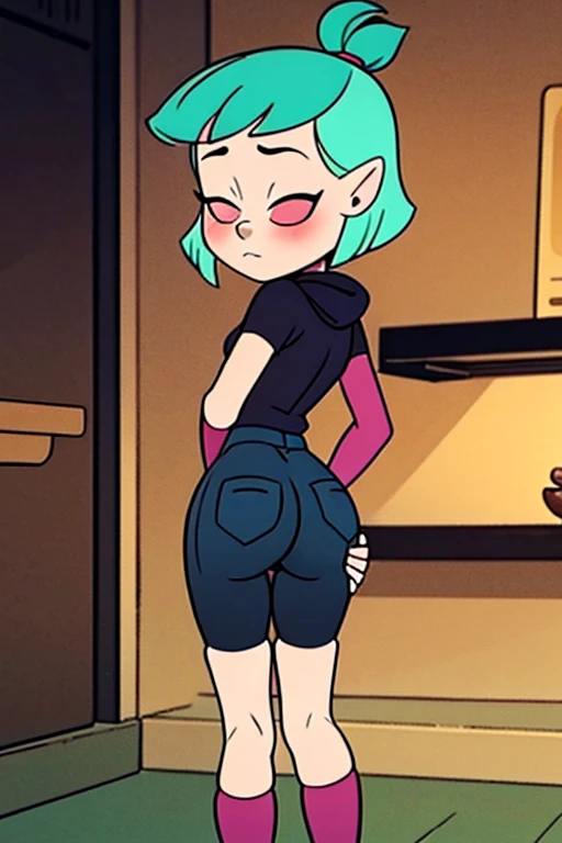 1girl, best quality, best anatomy, silver throne, sitting, arrogant face, (looking straight:1.4), courtney (total drama), brown hair, brown eyes, freckles, green pants, pants, parted lips, shirt, medium hair, breasts, dark-skinned female, dark skin, collared shirt, sleeves rolled up, medium breasts, short sleeves and braided panties, brown hair, white hair, blue eyes, white panties, black panties, black panties, brown eyes, black hair, short hair, braid, black panties, brown hair, braid headdress, black braided panties, hair ornament, black hair ornament, black hair ornament, black hair ornament, black headdress, black hair, <lora:cartoon-000028:1>,