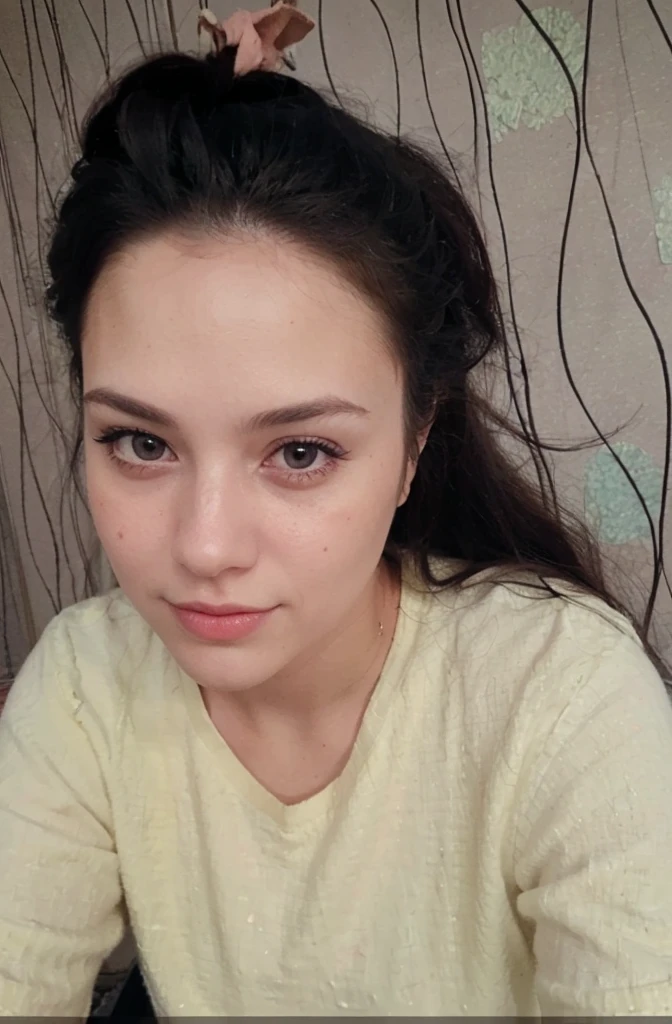 A girl, turn this image into realistic, the face should be exactly the same with reference image