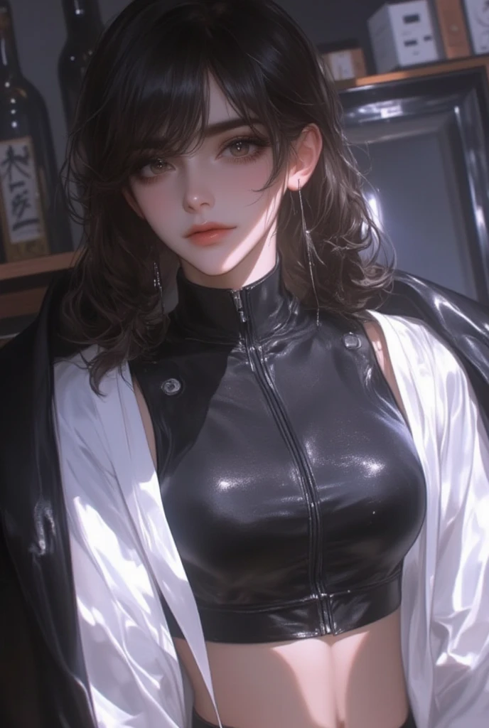 (Representative works: 1.2), (Highest quality: 1.2), alone, One Girl, smile, On the face, Realistic eyes, Lilac eyes, Wet Face, Black Hair, Taisho Era, lure、Estrus、tits
