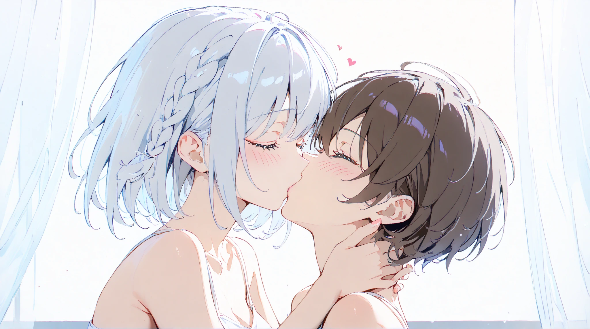 Black Hair 、Two Girls、short hair、Ahegao、Acme Face、Completely naked、Small breasts、long nipples,Puffy nipples、squatting,open legs,Uterus,licking nipple,sucking nipple,Girl licks girl's clitoris、Girl sucks girl's clit、yuri,girls trembling with sexual climax、Love juice