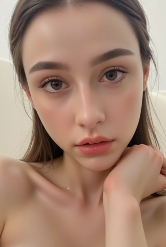 Best quality, 8k, 32K, UHD: 1.Mixed-race woman with curly hair, long curly hair, (gros seins: 1.2), ABS, corps parfait, ultra detail face, detailed lips, Yeux fins, J'J'J'J'ai presque déchiré la chemise boutonnée, a la neige, Entrejambe ouvert, The breasts are large and tend to overflow the t-shirt, micro culotte, vider les seins
