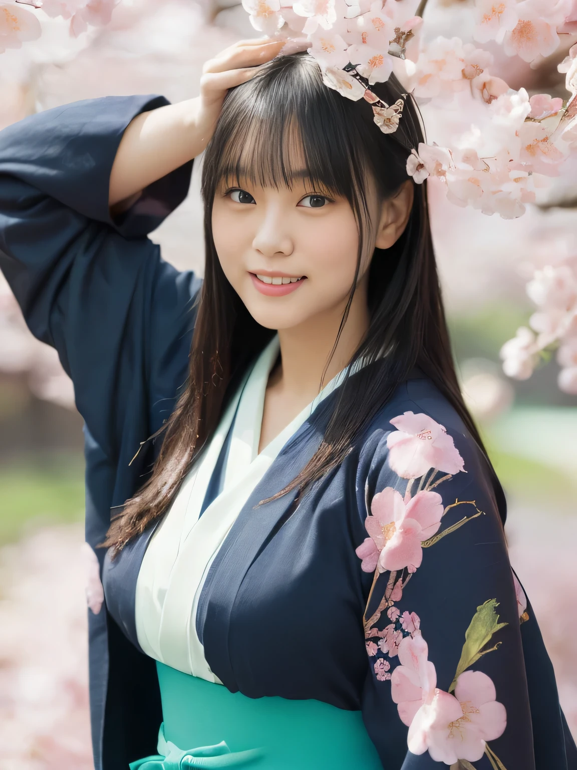 (((cherry blossoms in full bloom)))(((Scenery of cherry blossom viewing)))(((Sakura Fubuki)))、(((best image quality、highest resolution、greatest masterpiece、8k)))、(((detailed face)))(((cute face)))((()))(((Young contour)))((( Lovely facial features)))、((( Blizzard 10 )))(((model figure)))((( Perfect pose line)))、(((Big Breasts 1.0)))((( Detailed Body .5)))、(((long straight hair)))、 (((dynamic posing 3.0)))(((random posing shot 2.0)))、(((cherry blossoms in full bloom5.0)))(((fantastic cherry blossom viewing scene 5.0)))、(((Gorgeous and gorgeous long-sleeved kimono 5.0)))(((furusoe kimono 3 with deep and beautiful blue decorations reminiscent of the night sky and space.0)))(((silk furusole kimono 3.0)))(((furusole kimono 3.0)))、(((Brings a Lovely Smile)))
