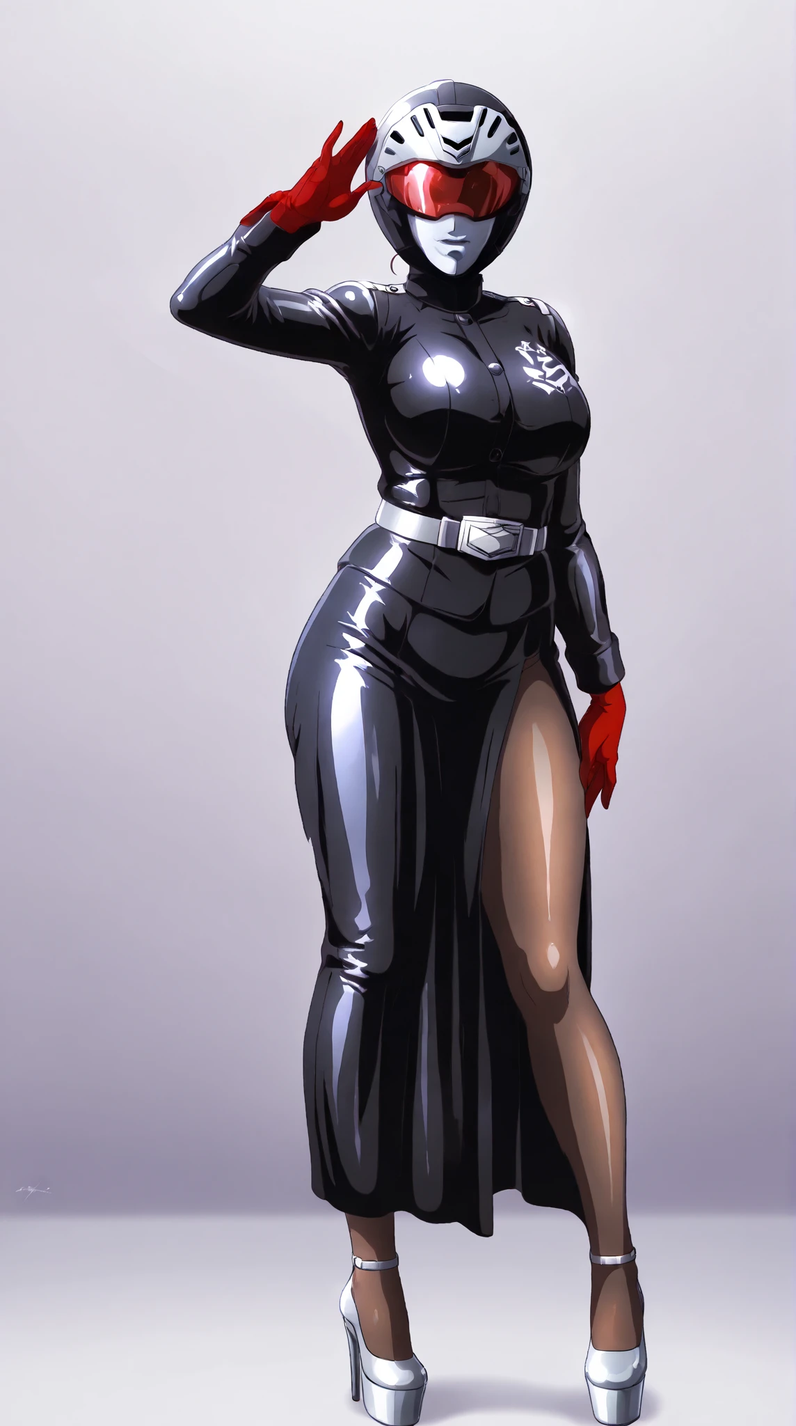 (Masterpiece, plain background:1.2) Female full body, standing straight symmetrical feet together, blood dark elf, dark skin, long messy white hair, circlet, yellow eyes, 1990s (style), female 1sologirl