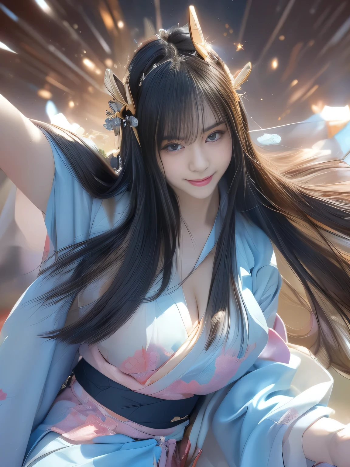 (((best image quality、highest resolution、greatest masterpiece、8k)))、(((detailed face)))(((cute face)))(((Baby Face)))(((Young contour)))(((Sacred Red Furusura 0)))、((( Blizzard 10 )))(((model body type)))(((Perfect Podiline)))、(((Big Breasts 1.0)))((( Detailed Body .5)))(((nsfw)))、(((Long Straight Hair)))、((Gorgeous Furusou Kimono 2.0))(((Silk Furusou Kimono 2.0)))(((Noble Furusou Kimono 2.0)))(((Sparkling Furusou Kimono 2.0)))、(((Dynamic Posing 2.0)))(((Random Posing 2.0)))、(((Smiling with corners of mouth turned up)))、(((Fascinating Posing 1.5)))