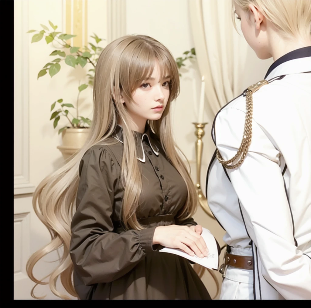 Highest image quality, RAW photo, high resolution, golden straight hair, shiny hair, no makeup, Rembrandt's world view, slender, cute, idol, big eyes, nsfw,(1 woman and 1 man, standing figure: 1.3) , a man hugs a woman from behind,