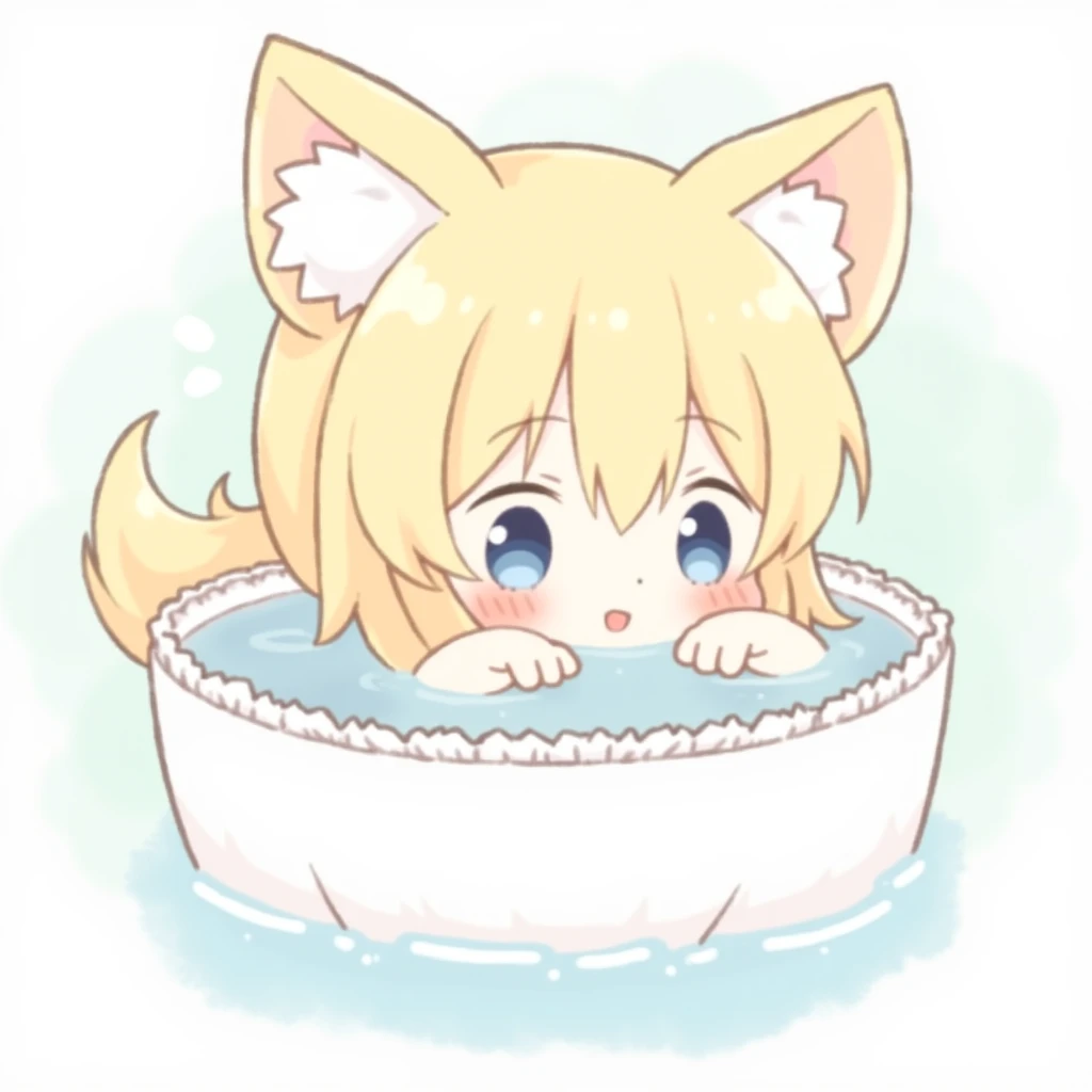Xiaorou SeeU, age 20, in an adorable sexy cat girl, big eyes, naked, acting adorable playing with bubbles, she is enjoying a bubble bath leg up on side of tub, bathroom with bubble bath in tub, soap suds cover nsfw content