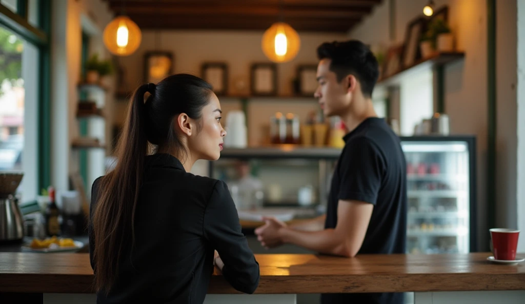 2 men fight over 1 beautiful girl, in a cafe. A very epic and sad drama full of emotion. with images in HD quality 4K resolution.