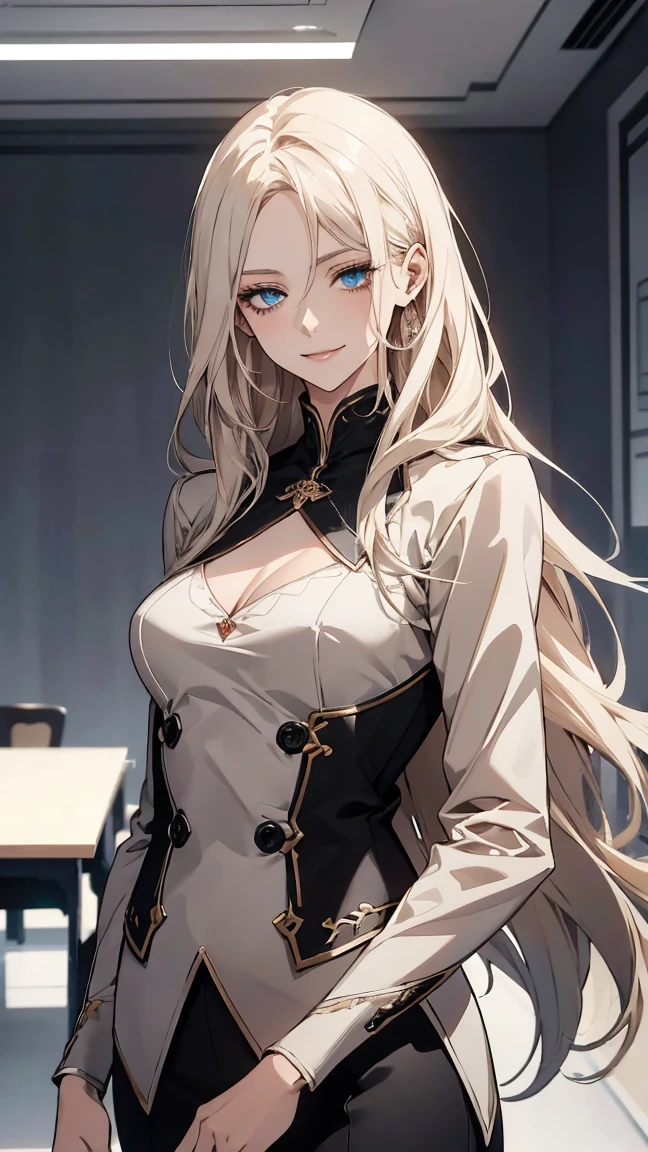 blonde with long hair in a luxury hotel