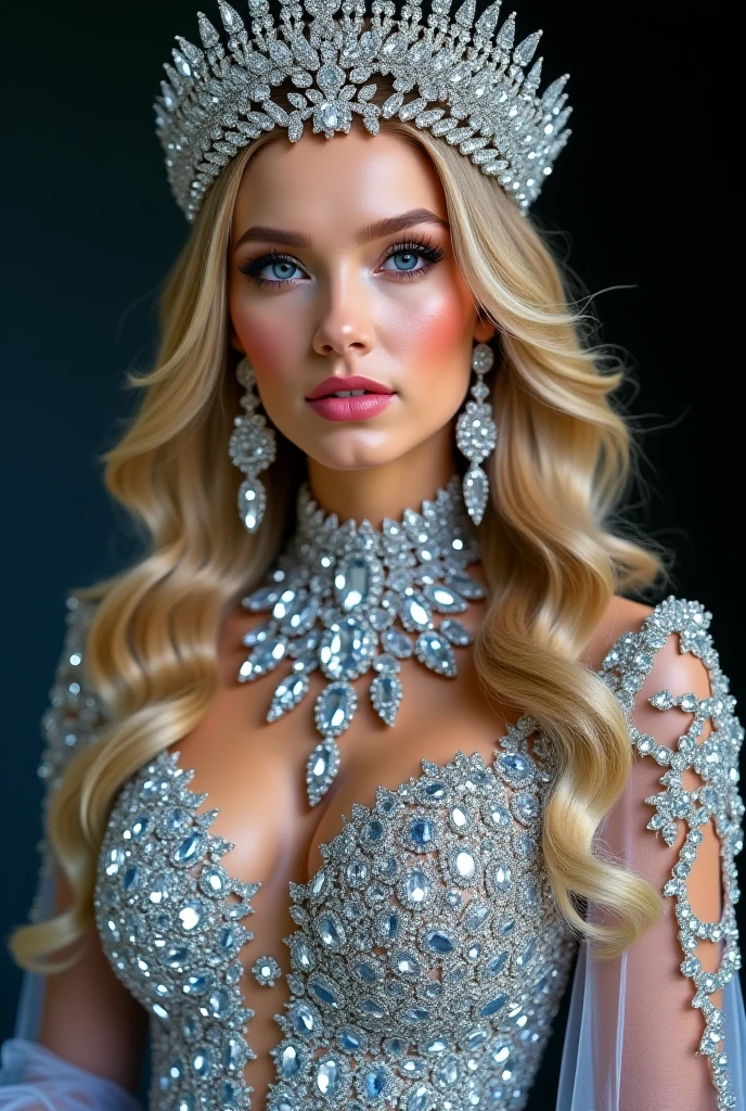 Photo BRITNEY SPEARS , texture 4K, high quality, beautiful hairstyle, with elegant clothing, long, blue, with details , extravagant, diamond crown, accessories of sparkles, inspired by the movie Barbie of Swan Lake , (BROWN EYES), FULL BODY (masterpiece) (perfect proportion)(realistic photo)(best quality) (detailed) photographed on a Canon EOS R5, 50mm lens, F/2.8, HDR, (8k) (wallpaper) (cinematic lighting) (dramatic lighting) (sharp focus) (intricate) --auto --s2