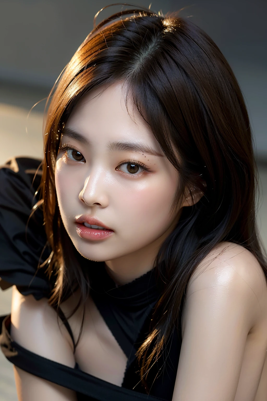(Small Tits), (Age 25), (very small head), dawn, sunlight, (Perfect body:1.1), (8k), (Very delicate and beautiful), (Highest quality:1.0), (Realistic), Realistic Shadows, (High resolution:1.0), Detailed skin, Very detailed, the body is slim, (Beautiful Hair, Real Hair, Thinning hair), blush, Realistic, Realistic Face, Realistic eyes, Small eyes, smile, (eyeliner), (mascara), (eye shadow), whole body、Open leg pose、Nipples、naked、Thick pubic hair、ponytail、The background is a white wall、smile