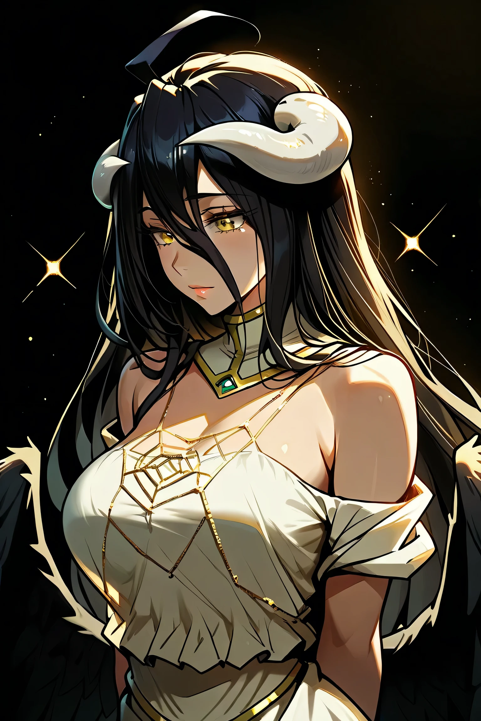 senjumaru shutara, (long hair, bangs, blunt bangs, black hair, sidelocks:1.5), (black eyes:1.5), makeup, lipstick, red lipstick, breasts, epic art, fantasy, 1girl, anklet, barefoot, solo, jewelry, sitting, indoors, breasts, choker, looking_at_viewer, cleavage, bracelet, large_breasts, bare_shoulders, dress, glow effects, godrays, Hand drawn, render, 8k, octane render, cinema 4d, blender, dark, atmospheric 4k ultra detailed, cinematic, Sharp focus, big depth of field, Masterpiece, colors, 3d octane render, 4k, concept art, trending on artstation, hyperrealistic, Vivid colors, extremely detailed CG unity 8k wallpaper, trending on CGSociety, Intricate, High Detail, dramatic, anime coloring, anime screencap, steaming body, fog, heavy breathing, nsfw art,