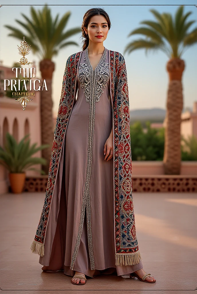 Instagram-Models posieren in Fes, in kaftan, full entire body, beautiful detailed eyes, beautifully detailed lips, extremely detailed eyes and face, kurzes, welliges rosa Haar ((best qulaity)), ((Meisterwerk)), (detailliert), perfektes Gesicht, full entire body