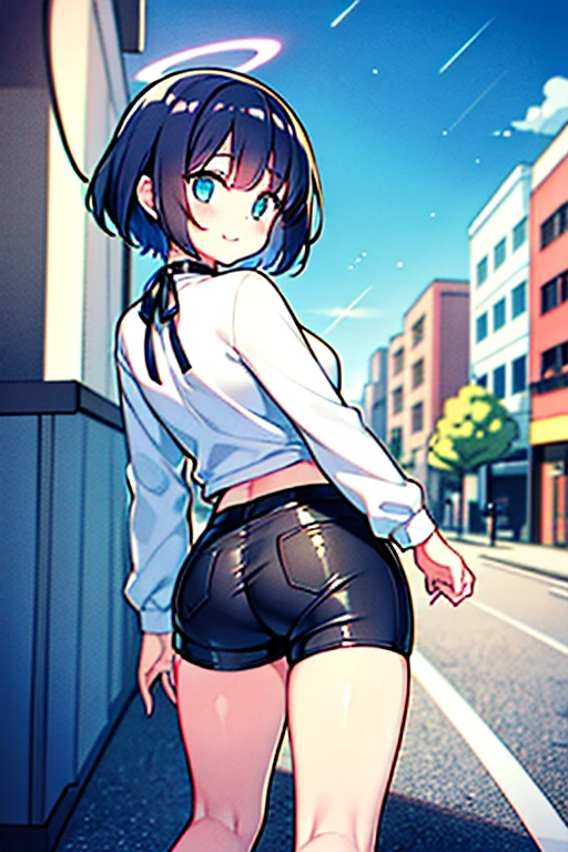 1 girl, tokyo street,night, cityscape,city lights,whole body 1.4,close,smile,, (8K, Raw photo, highest quality, masterpiece:1.2),(realistic, photo-realistic:1.37),white camisole,mini skirt,sit,panty shot,white panties,Lift up your skirt while wearing it,