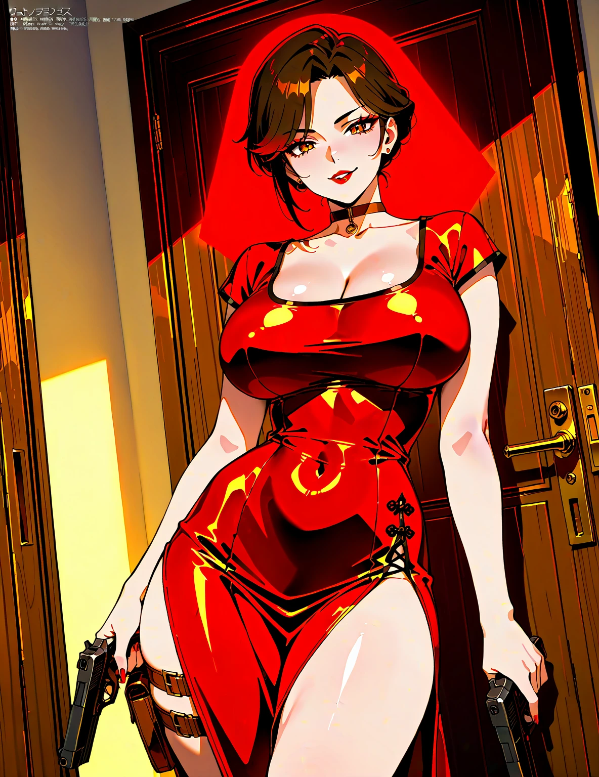 (8K HDR photorealistic pic), Betty Boop, short, althetic, curvy lady, ((tight little red dress)), dark eyebrows, black lipstick, (hoop earrings), dark eyeshadow, black lipstick, curvy, busty, (curly short black hair), shortstack, (retroussé breasts), darling figure, (supple pouting breasts), firm thighs, hourglass figure, kerchief, big brown eyes, dancing seductively