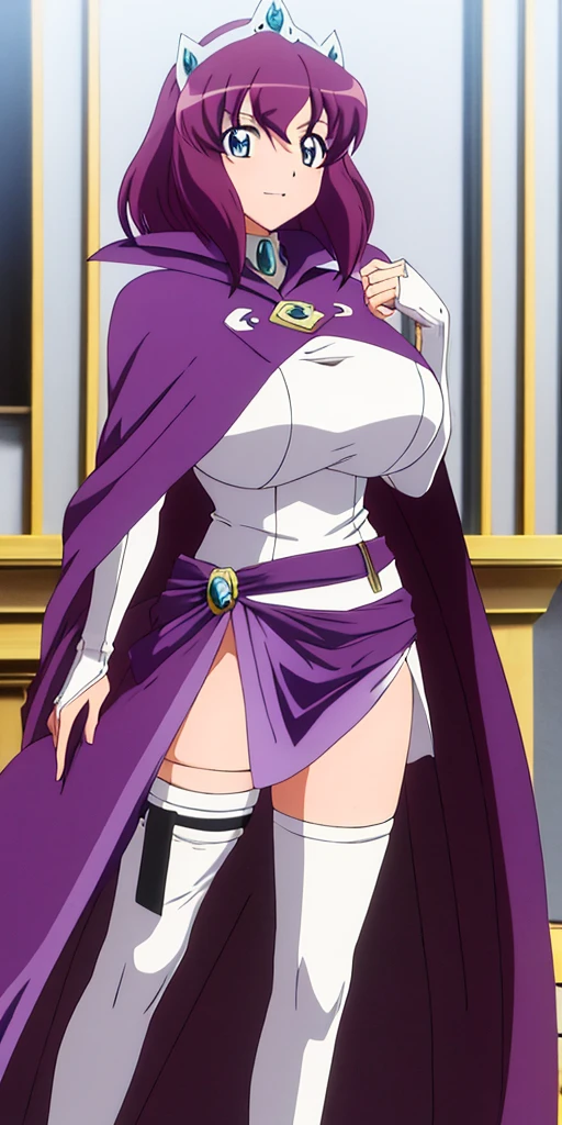 masterpiece, best quality,1girl, ((young girl)), ((large round magical green eyes)), shiny skin, (thin waist), (long curlly green hair), ((curvy)), ((wide hips)), ((hoop earrings)), ((small size)), hot, soft natural lighting, reflections, bright illuminations, deep dark black skin, full body, ((Utena Hiiragi costume)), ((star pasties)), pasties, navel, big , hot pants
