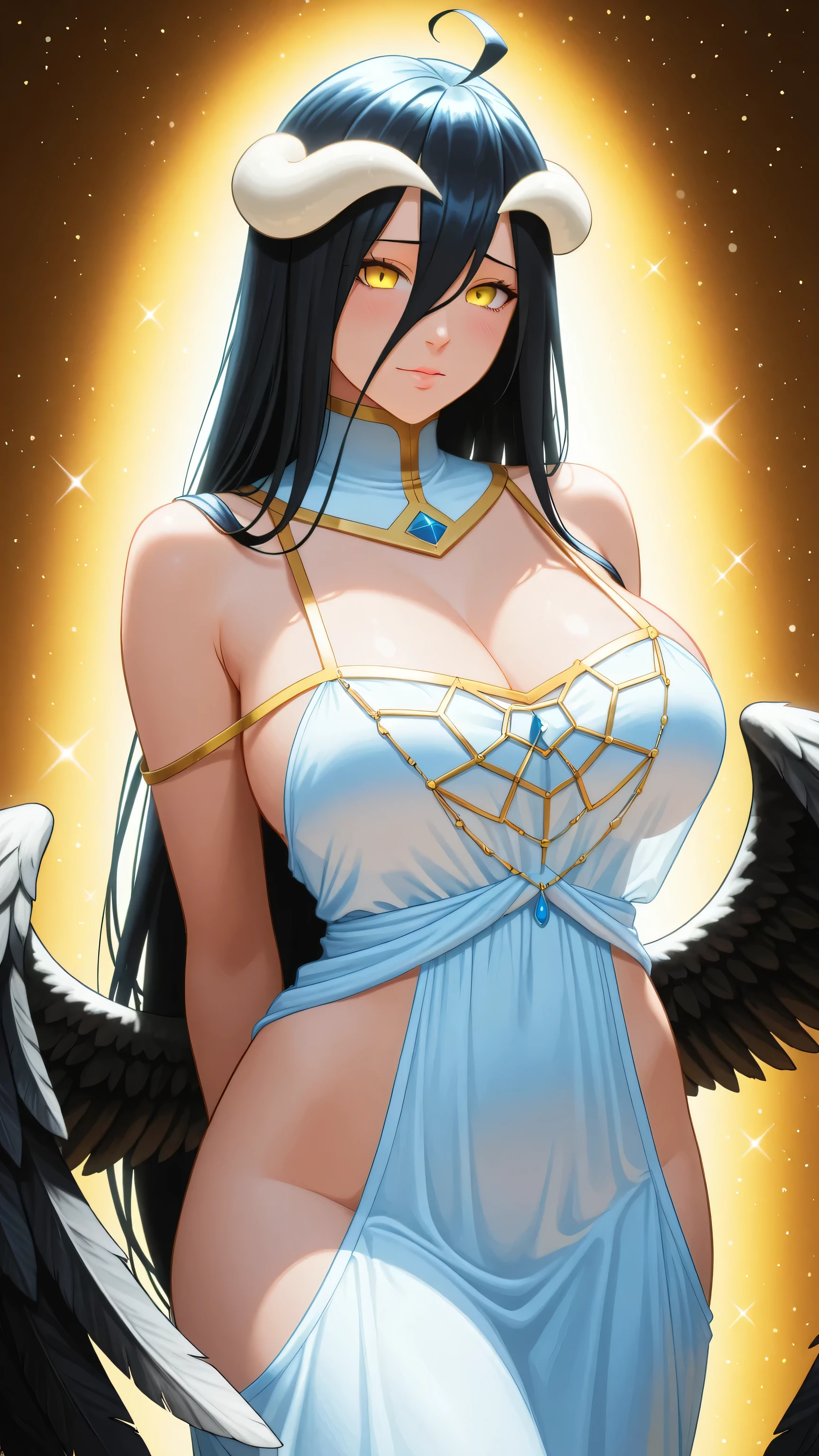 "a masterpiece CG artwork with stunning details and vibrant colors." "teal eyes" "black hair"