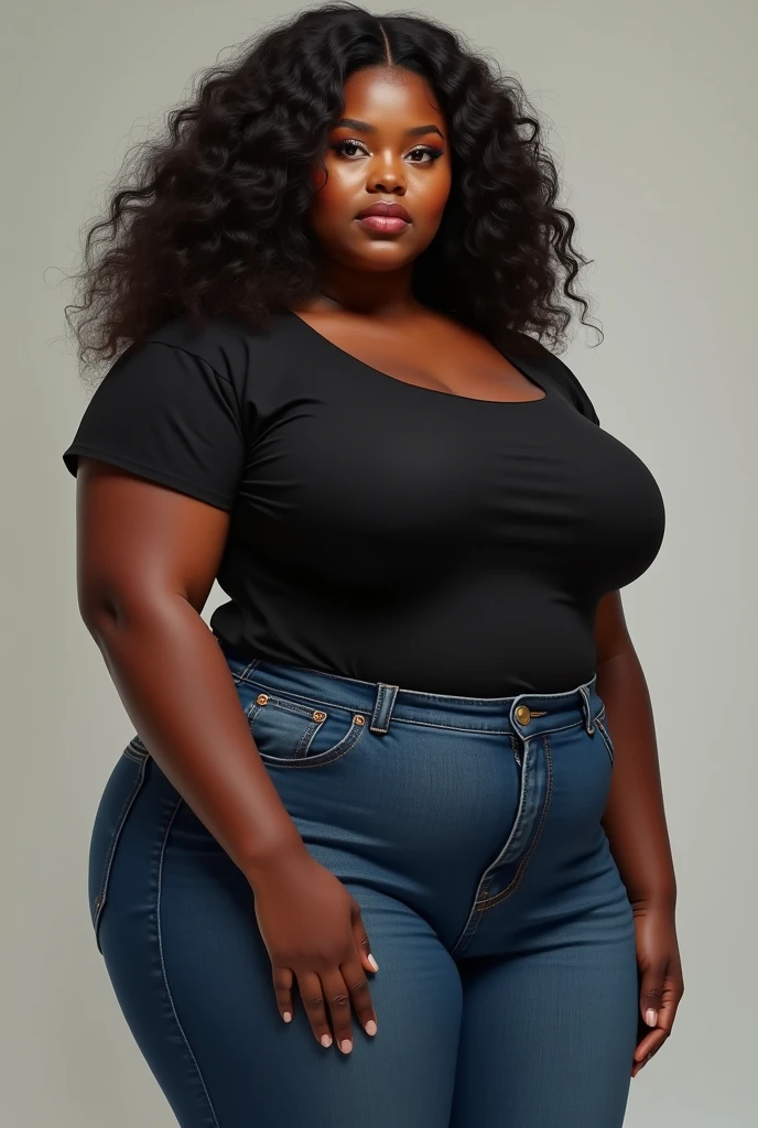 Black womens with big bellys but this buttons pop for having a big belly