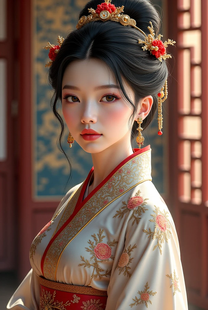 Draw a Chinese princess portrait in imperial China