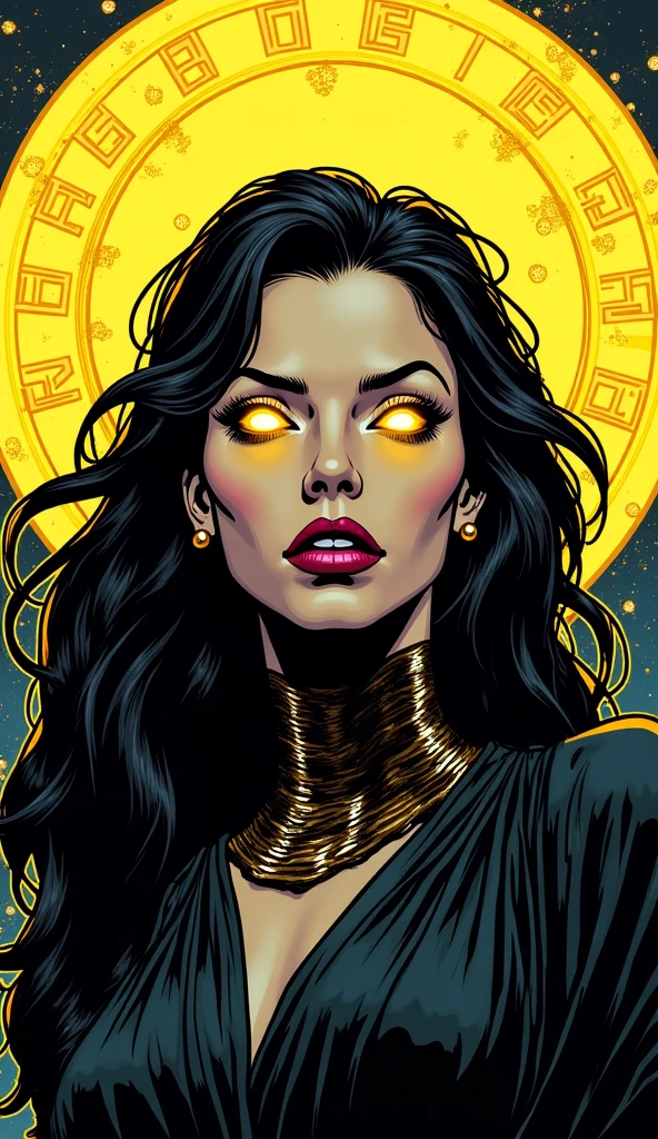 Flyer, beautiful woman in swimsuit, confident, sexy, malicious smile, Mexican decoration, Satan,
vector flat, gold, black,
Aaron Horkey,
masterpiece, vectorial art