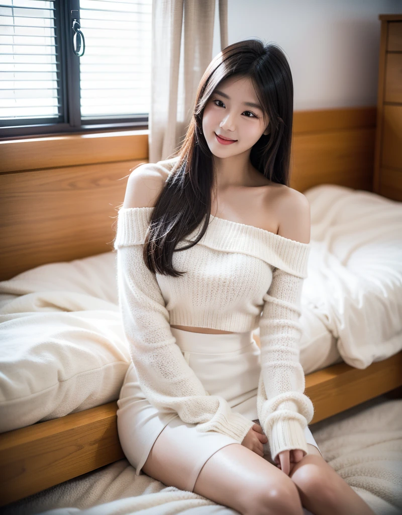 highest quality,masterpiece,Ultra-high resolution,(realism:1.4),RAW Photos,Cold Light,One girl, Nice face,(slim,Raised to be sexy),smile,Long black hair,hair ornaments,(Thin legs), (White sweatshirt,Pink pleated skirt,White legwear,White sneakers),Beautiful age girl,Beautiful Goddess,detailedなシーン, Picturesque, Beautiful teengirl,Beautiful Goddess,detailedなシーン, Beautiful digital illustrations, detailed,超detailedな, Cinematic Quality, (Beauty and aesthetics,Big tits beautiful),Cropped shoulders,Bare Chest,Large breasts,High Ponytail,smile,Full body photo、((Sexy panties in full view:1.05))、((Spread your legs wide:1.45))