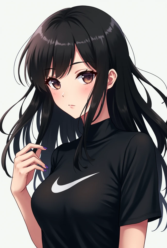 (masterpiece, highest quality, Very detailed, Best Shadow), (Beautifully detailed face), High Contrast,One girl,only,Dark brown hair,Straight Long Hair,Side Tail,green, Clear Eyes,Upper Eye,Shorts, Off the shoulder, Expose your shoulders, Open jacket,She has big breasts,whole body,20generation