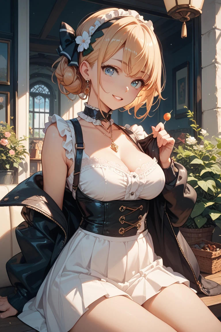 masterpiece, absurdres, best quality, ultra detailed, high Resolution, detailed illustration, bright colour, (extremely beautiful detailed face and eyes, Delicate beautiful face, 1 girl, cute face:1.3), (magenta eyes:1.1), sparkling eyes, big eyes, medium breasts, (perky breasts:1.1), (pointy breasts:1.1), medium hips, glamorous body, white skin, BREAK, long bob cut, (blonde hair:0.8), messy hair, detailed hair, shiny hair, BREAK (undressed, red Dirndl:1.5), (cafe, SEX, vagina, Masturbation, Spread your legs:1.3), perfect lighting, (embarrassed:1.5), (ecstasy, vulgarity:1.5), (trembling:0.8), full body,